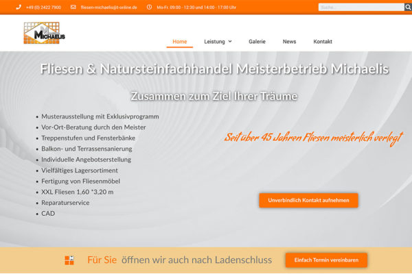 Website Neustart Fliesen Michaelis
