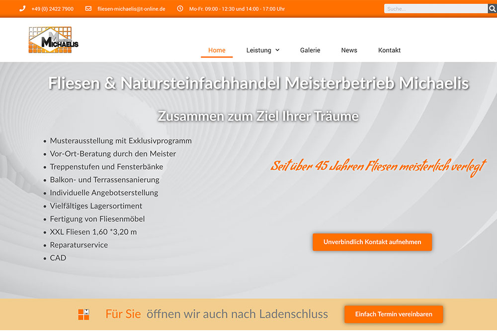 Website Neustart Fliesen Michaelis